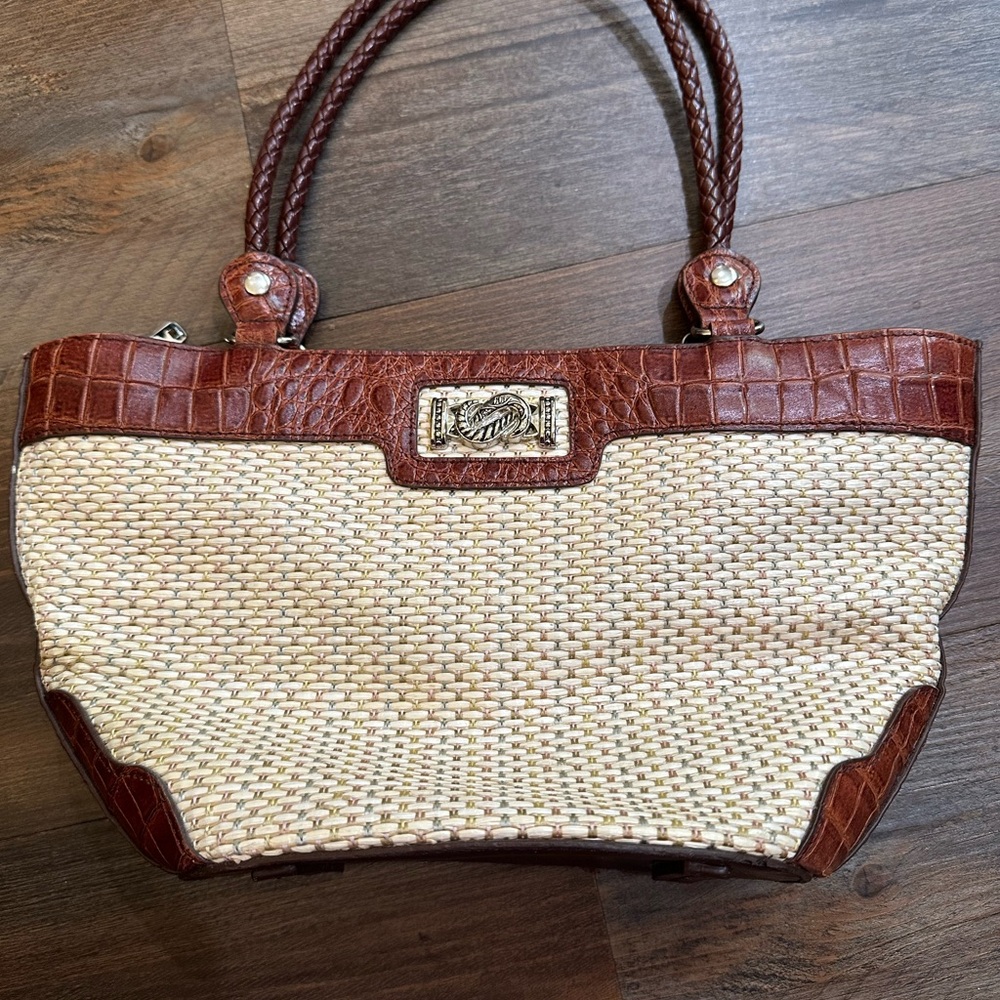 MC braided handles shoulder bag purse